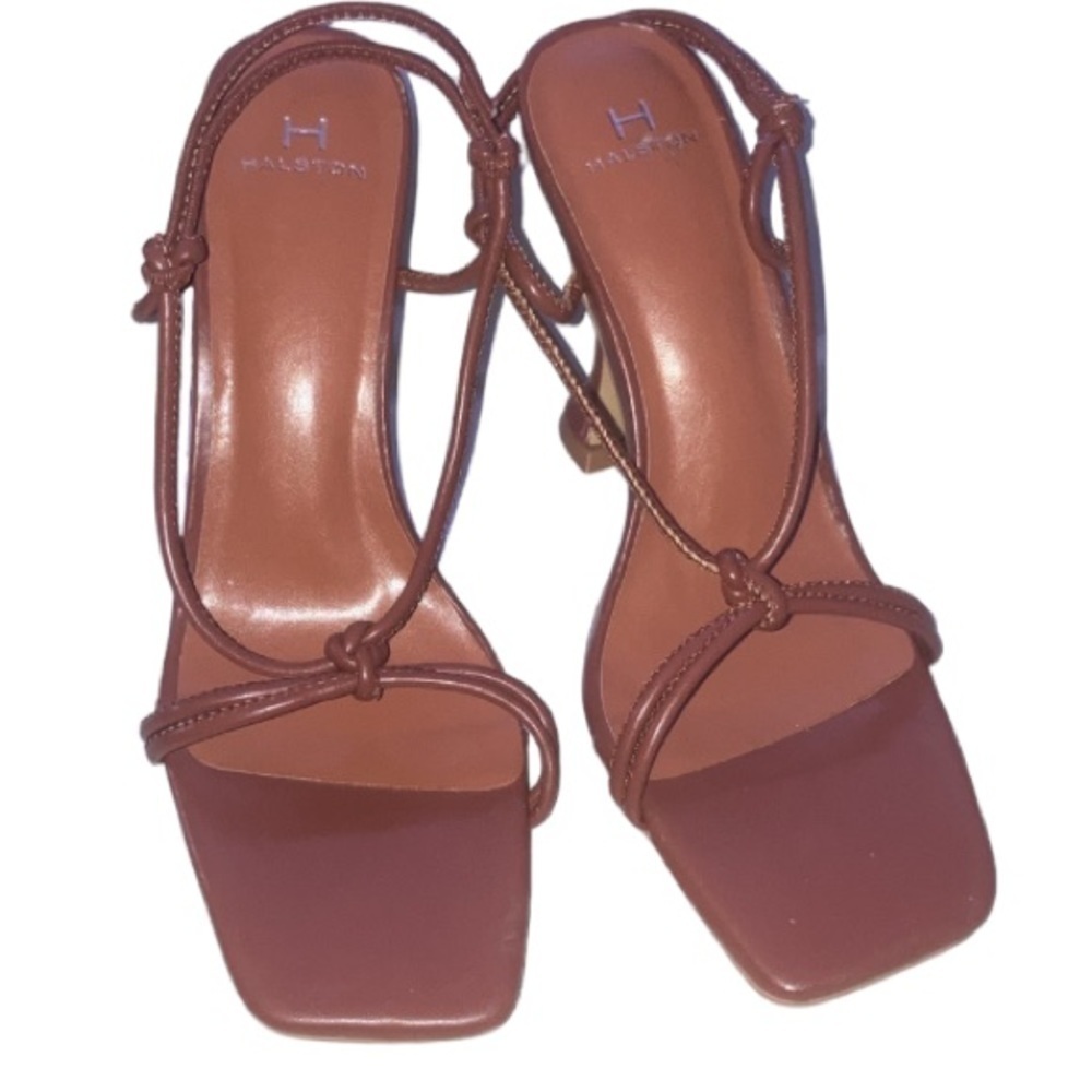 H Halston Women's Picasso Lace-Up Dress Sandals Size 8.5 in tan - Picture 14 of 15